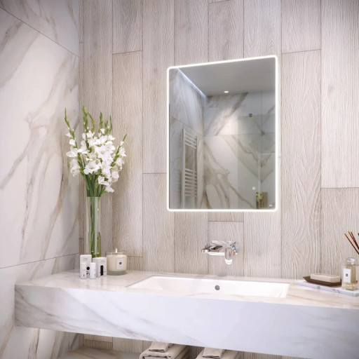 RAK Amethyst LED Bathroom Mirror with Demister Pad and Shaver Socket