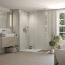 Selkie Frosty Ice White Shower Panel 1200mm.