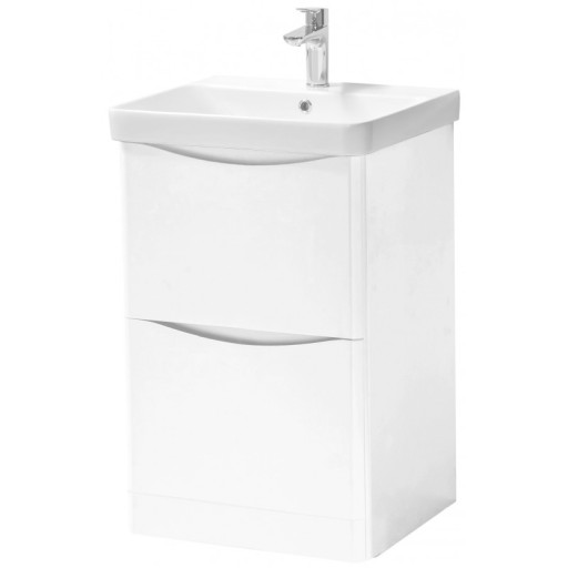 Kartell Arc White 500mm Floor Standing 2 Drawer Bathroom Vanity Unit and Basin