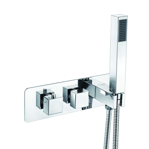 Square concealed shower valve bath filler