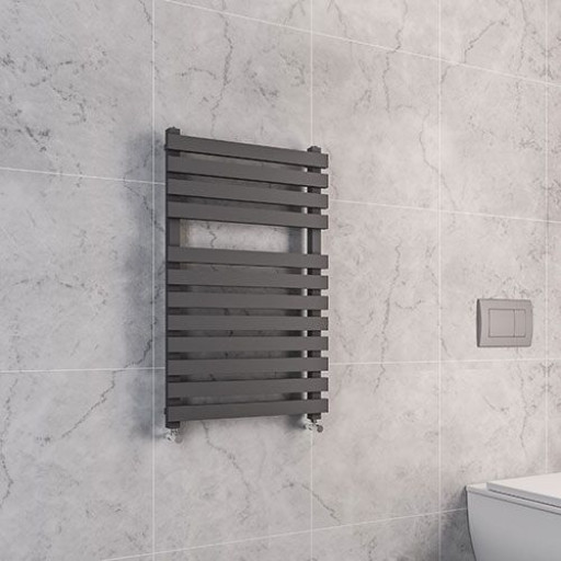 Cima Designer Towel Rail - Texture Anthracite W500 H800