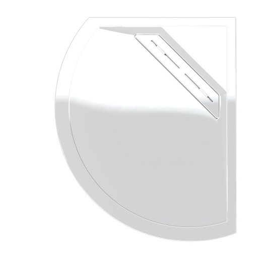 Kudos Connect2 Offset Curved White Low Profile Shower Tray