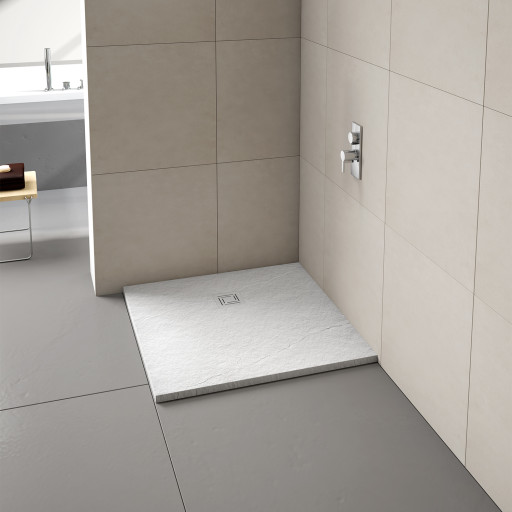 White Square Textured Shower Tray 800mm x 800mm.