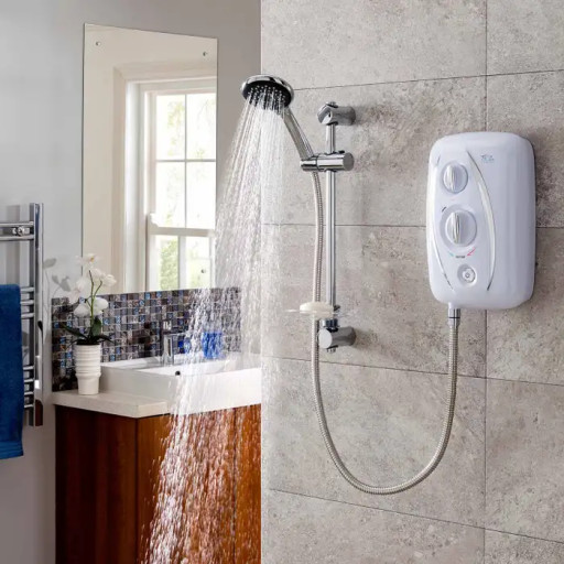 T80Z Thermostatic Fast-Fit Electric Shower White/Chrome