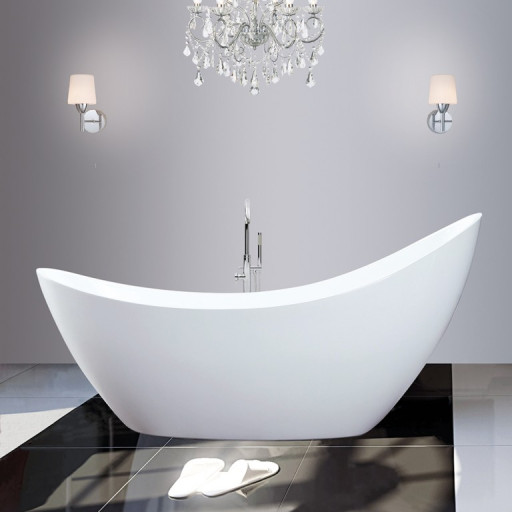 Synergy Slipper Modern 1750mm White Thin Edged Slipper Bath