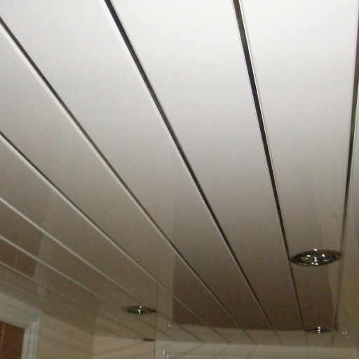 White Gloss Double Chrome Ceiling Cladding 4m - 4 Pack