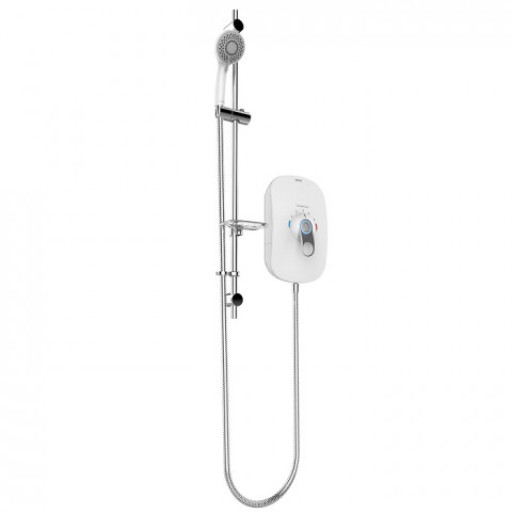AKW SmartCare Lever White Electric Shower with Silver/White kit - 8.5kw.