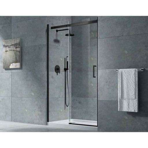 Stratos 8+ Elite 8mm Black Sliding Shower Door Shower Enclosure