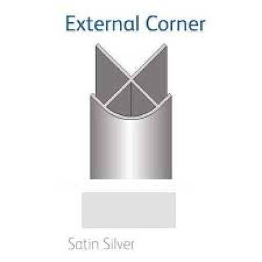 Showerwall Satin Silver External Trim.