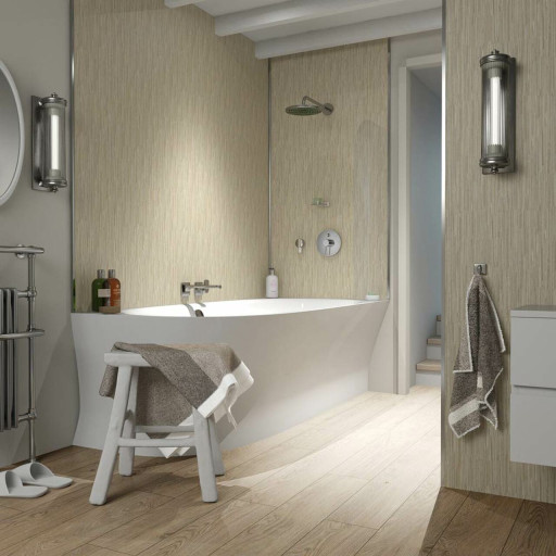 Selkie 'Bamboo' Wood Effect Shower Panel 1200mm.
