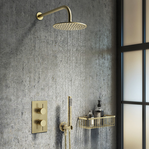 Mineral Round  Shower Pack - Brushed Brass
