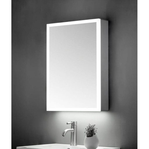 Ella Single Door Mirror Cabinet LED Surround w. Sensor Switch & Shave Socket - 500x700mm
