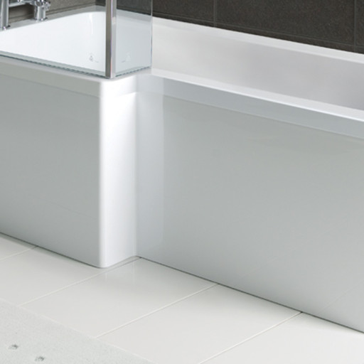 1700mm L Shape Front Bath Panel - White
